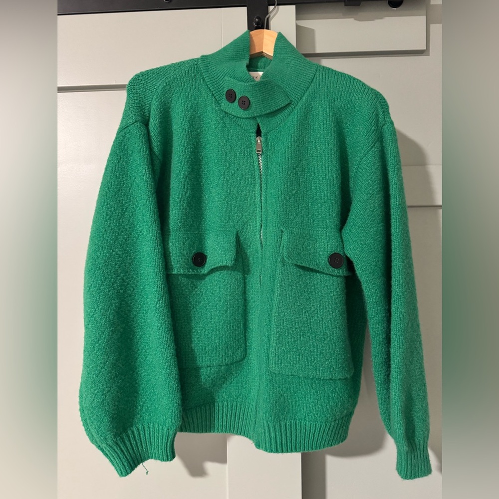 Bohme Green Knit Zip-Up Sweater